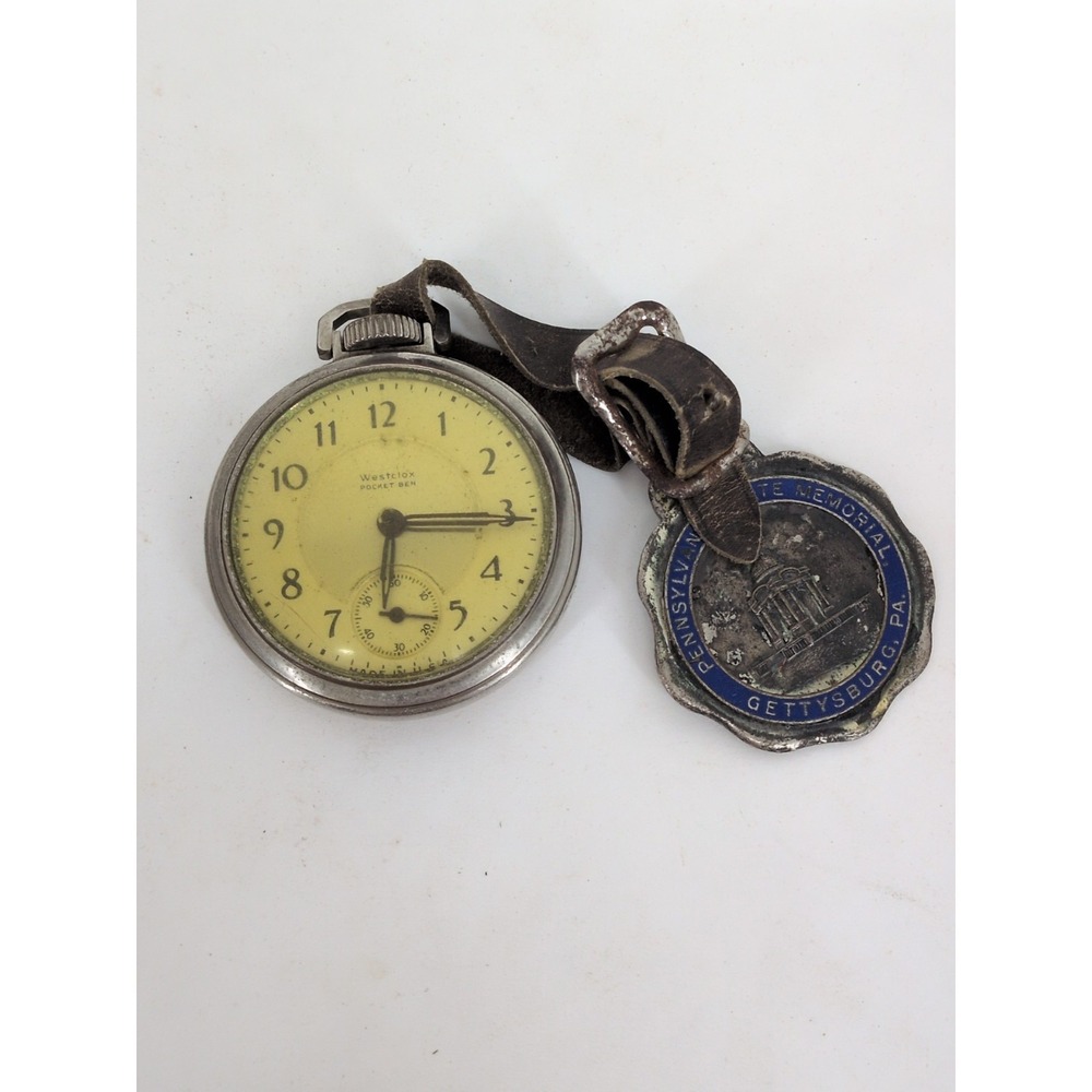 VINTAGE WESTCLOX POCKET BEN POCKET WATCH MECHANICAL FOR PARTS REPAIR